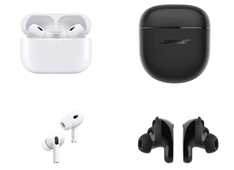 AirPods Pro2とBOSE QuietComfort Earbuds Ⅱの写真比較